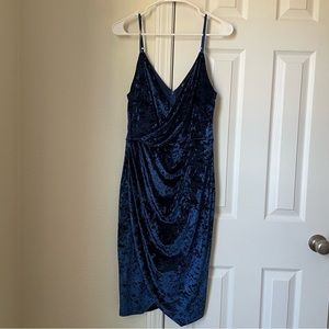 Blue Velvet/Velour Style Cocktail Dress